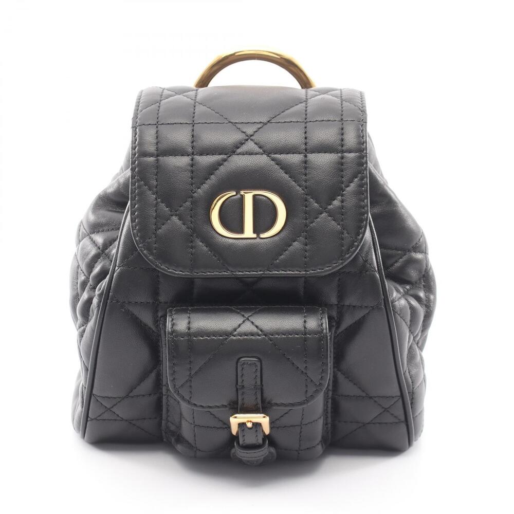 Christian Dior CARO Cannage Backpack Leather Black